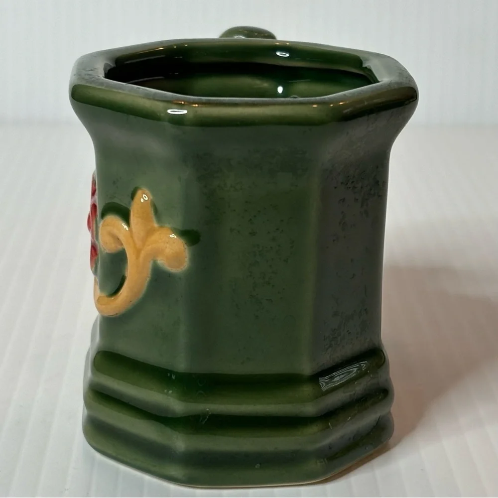 Vintage Elephant Planter Glaze Ceramic Jade Green Trunk Up-FLORAL Lucky Bamboo